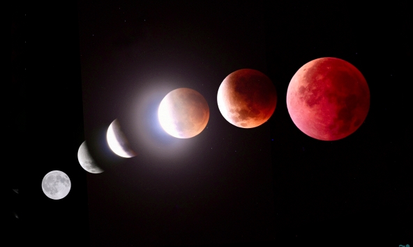 Siêu trăng máu rực rỡ trên bầu trời, hiện tượng thiên văn hiếm gặp