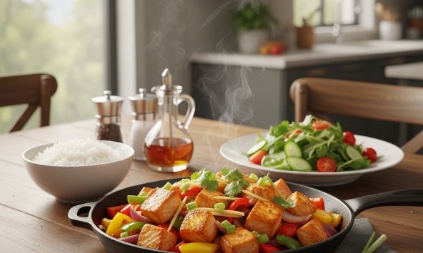 Cá hồi lúc lắc, biến tấu mới cho bữa cơm gia đình