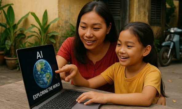 Nuôi con thời AI - Hướng dẫn con khám phá thế giới với AI (dành cho phụ huynh muốn con học sáng tạo - tư duy - hội nhập)