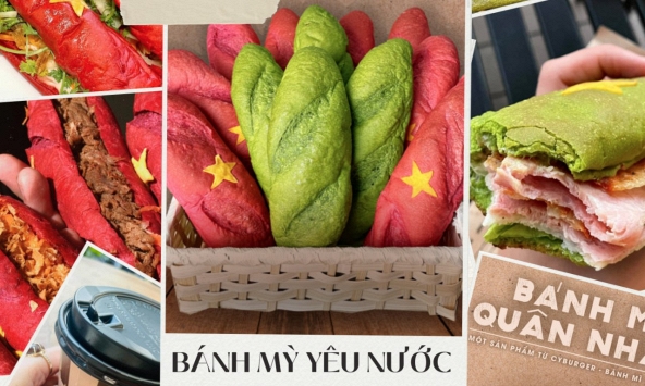 Độc lạ bánh mì “Cờ đỏ sao vàng” gây sốt giữa lòng Hà Nội