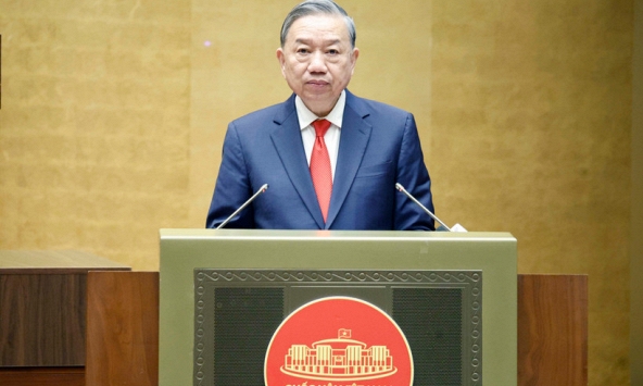 Tổng Bí thư Tô Lâm phát biểu chỉ đạo tại Hội nghị toàn quốc quán triệt Nghị quyết Đại hội XIV