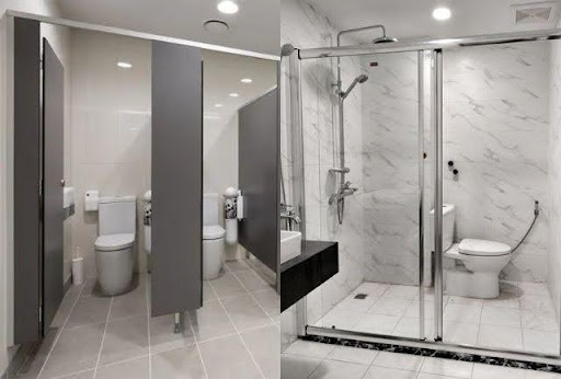 Nên chọn vách ngăn vệ sinh Compact HPL hay kính cường lực