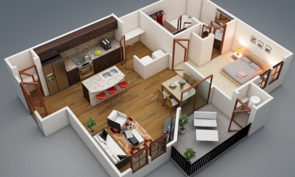 10 mẫu thiết kế căn hộ chung cư một phòng ngủ đáng mơ ước