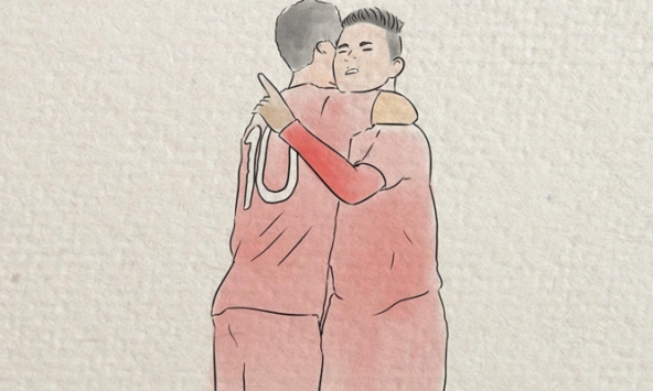 Quang Hải lại trở thành cảm hứng bất tận cho tranh chế