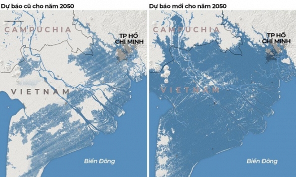 Năm 2050: Miền Nam Việt Nam sẽ gần như ngập dưới nước ở đỉnh triều