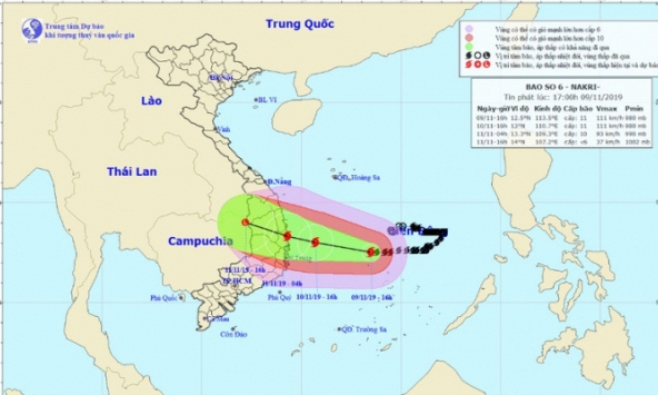 Hơn 36.000 người được huy động để ứng phó cơn bão Narki 