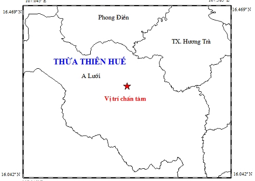 Thừa Thiên - Huế động đất lần thứ 26 trong vòng 5 năm