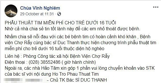 Mạo danh chùa Vĩnh Nghiêm kêu gọi giúp đỡ bệnh nhân...ảo