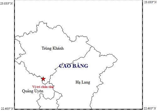 Tỉnh Cao Bằng tiếp tục xảy ra động đất 2,5 độ richter