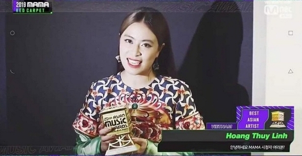 Hoàng Thùy Linh đạt giải 'Nghệ sĩ châu Á xuất sắc' tại MAMA 2019
