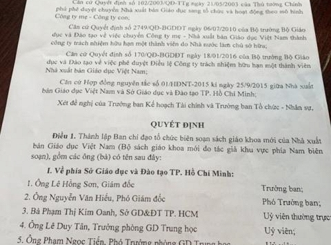 NXB trả thù lao cho cán bộ giáo dục TP.HCM, Bộ GD&ĐT nói gì?