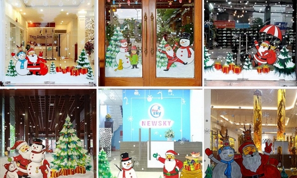 Hốt bạc nhờ vẽ ông già Noel trên kính