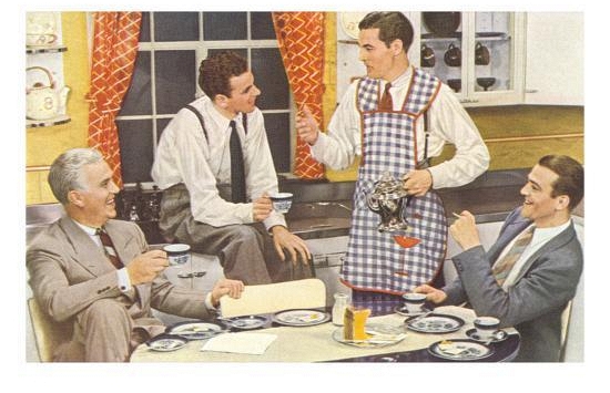 Đàn ông khoác tạp dề 