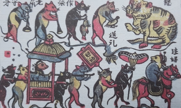 Hình ảnh con chuột trong tranh dân gian xưa