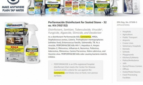 Mọi sản phẩm tuyên bố có khả năng diệt Covid-19 sẽ bị Amazon xóa sổ