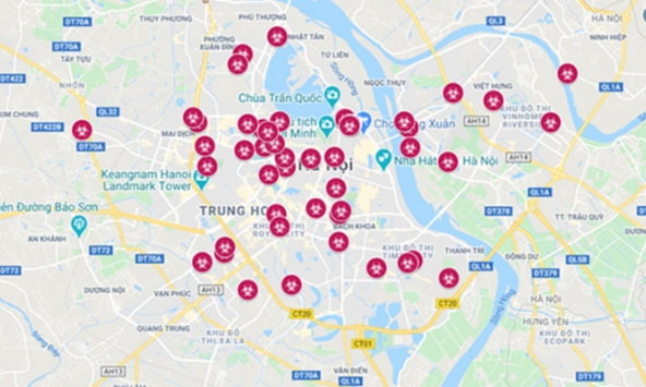 Công an Hà Nội: Bản đồ các điểm cảnh báo dịch Covid-19 ở Hà Nội là không chính xác
