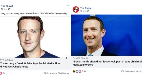 Hai trang tin của Úc đăng tin Mark Zuckerberg qua đời để thử thách Facebook