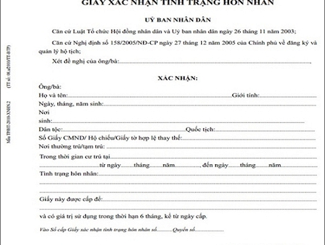 Giấy xác nhận độc thân phải ghi tên người dự định cưới trong trường hợp nào?