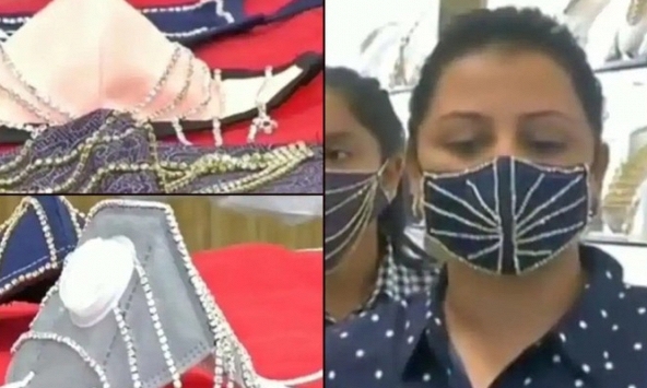 Ấn Độ: Khẩu trang đính kim cương, vàng trị giá hàng nghìn đô được săn lùng