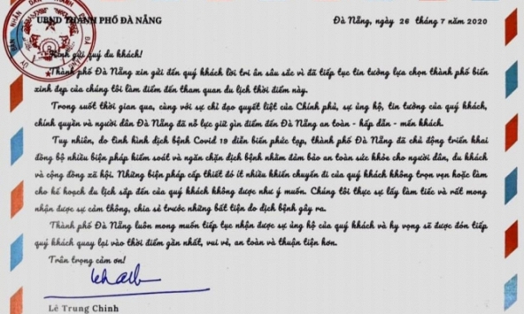 Bức thư từ Đà Nẵng gửi lời tri ân du khách thời gian qua