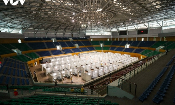 Ảnh: Toàn cảnh Bệnh viện dã chiến Tiên Sơn trước giờ kích hoạt