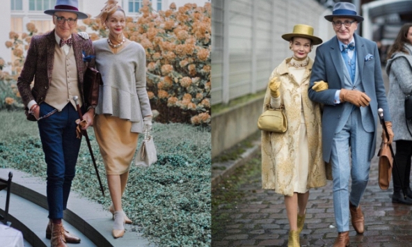 Vợ chồng U80 gây sốt vì ăn mặc quá sành điệu và sang chảnh