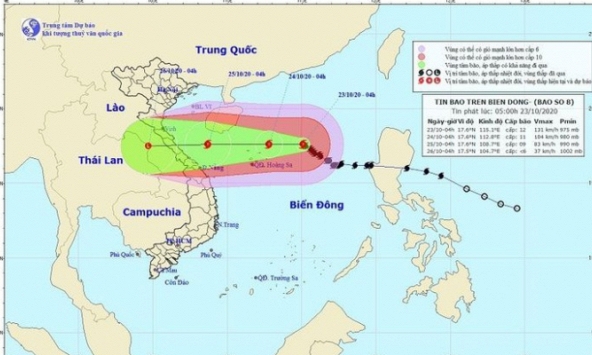 Bão số 8 hướng thẳng vào Hà Tĩnh - Quảng Trị