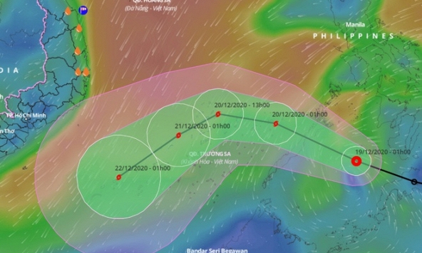 Áp thấp nhiệt đới sẽ đi vào Biển Đông trong ngày 19/12
