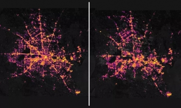 Ảnh vệ tinh ghi lại cảnh mất điện ở Texas 
