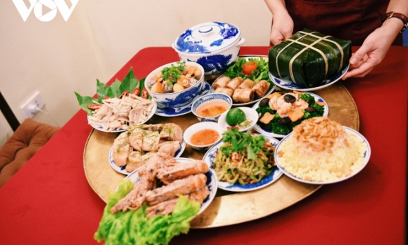 Cận cảnh mâm cỗ cúng rằm tháng Giêng truyền thống của người Hà Nội