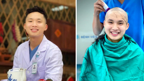 Bác sĩ TPHCM cạo trọc đầu chuẩn bị tham gia chống dịch Covid-19 tại Bắc Giang