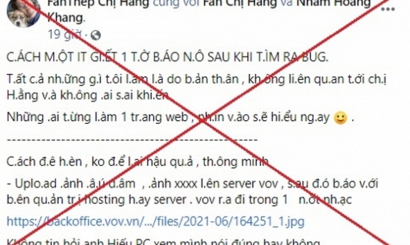 Báo điện tử VOV bị cư dân mạng tấn công sau khi đăng bài viết liên quan đến bà Nguyễn Phương Hằng