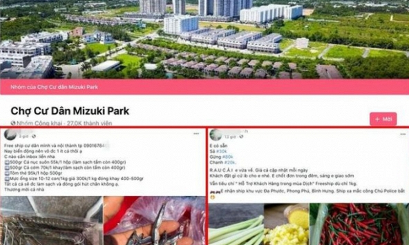 Nhộn nhịp chợ online ở các khu chung cư trong những ngày TP.HCM giãn cách xã hội