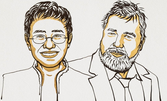 Giải Nobel Hòa bình 2021 được trao cho hai nhà báo Philippines và Nga 