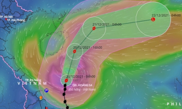 Bão Rai bẻ hướng, gió giật cấp 13 quét qua quần đảo Hoàng Sa