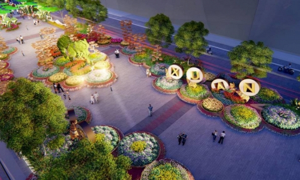 Khách tham quan đường hoa Nguyễn Huệ Tết Nhâm Dân 2022 không được tháo khẩu trang