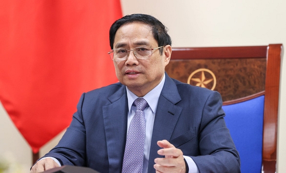Thủ tướng Phạm Minh Chính điện đàm với chủ tịch Tập đoàn Pfizer.