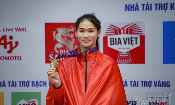 Những khoảnh khắc hạnh phúc của VĐV Thu Hiền khi giành HCV môn Taekwondo