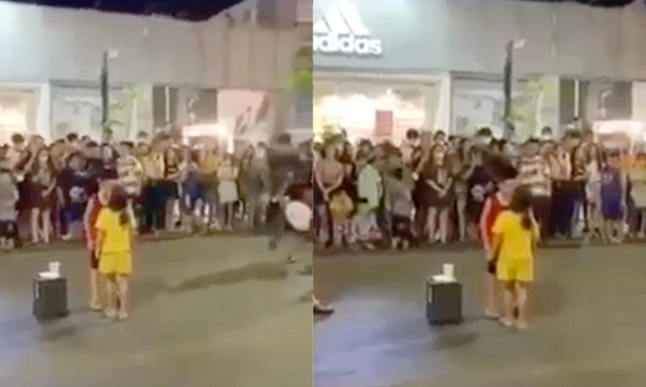 Clip 'ghép đôi' trẻ em tiểu học ở phố đi bộ gây bức xúc