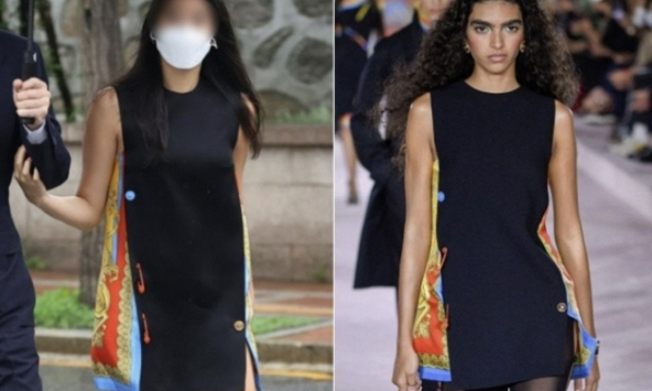 Cháu gái gia tộc Samsung và chiếc váy lụa Versace