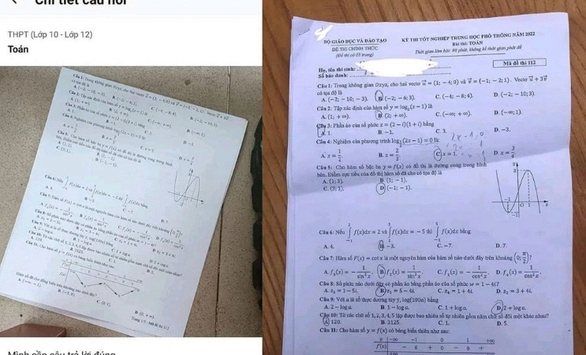 Nam sinh Hà Tĩnh phát hiện đề toán trên mạng “khá giống” với đề thi tốt nghiệp THPT 2022