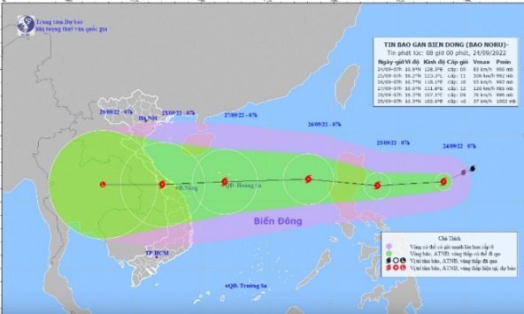 Bão số 4 giật cấp 15 sẽ tiến thẳng vào miền Trung
