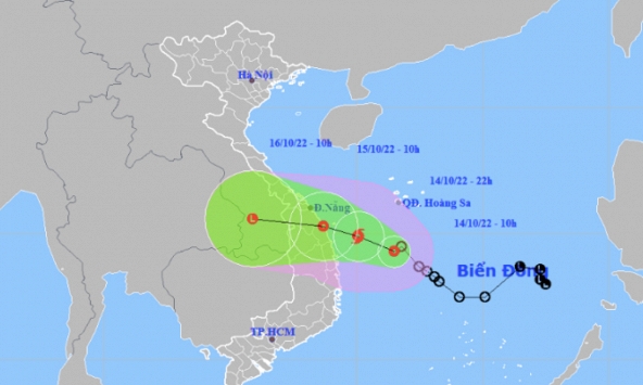Áp thấp nhiệt đới đã mạnh lên thành bão số 5, tâm bão đang cách Quảng Ngãi 260 km