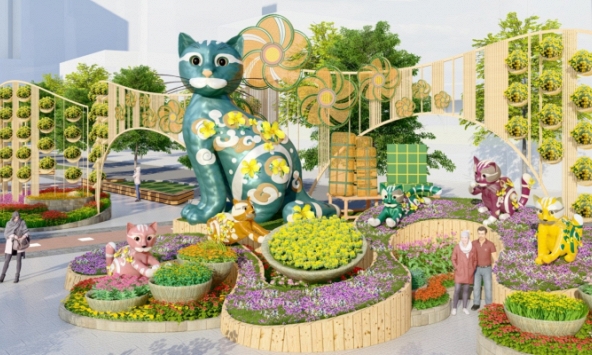 Những chú mèo đặc biệt ở Đường hoa Nguyễn Huệ Tết Quý Mão