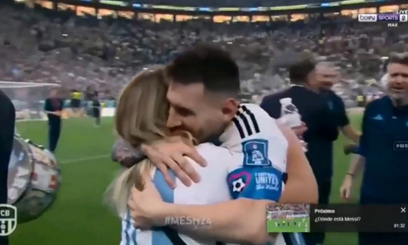 Danh tính người phụ nữ Messi ôm đầu tiên sau trận chung kết World Cup