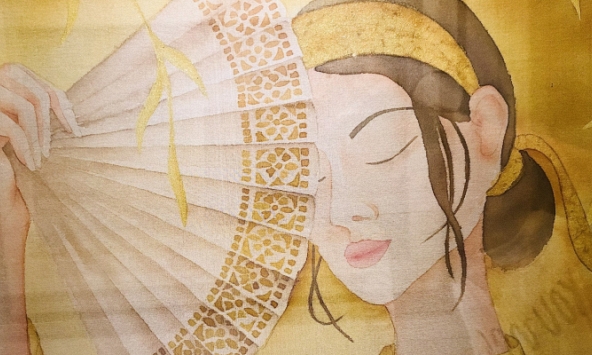 Ngắm 'Mây ngỏ' trong tranh lụa của Phan Minh Bạch