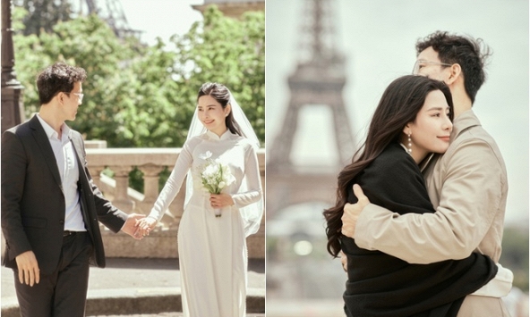 Ca sĩ Lưu Kỳ Hương chụp ảnh cưới ngọt ngào ở Châu Âu