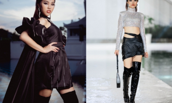 Như Đình - nàng mẫu tuổi 13 'lột xác', catwalk ấn tượng trên sàn runway ngập nước