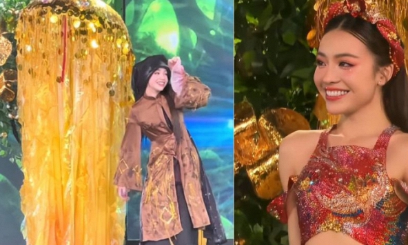 Màn “lột xác” từ bà lão thành cô Tấm của người đẹp Trà Vinh ngay trên sân khấu Miss Grand Vietnam 2023