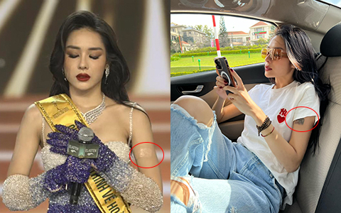 Thủ thuật che hình xăm của Á hậu Hồng Hạnh ở Chung kết Miss Grand Vietnam